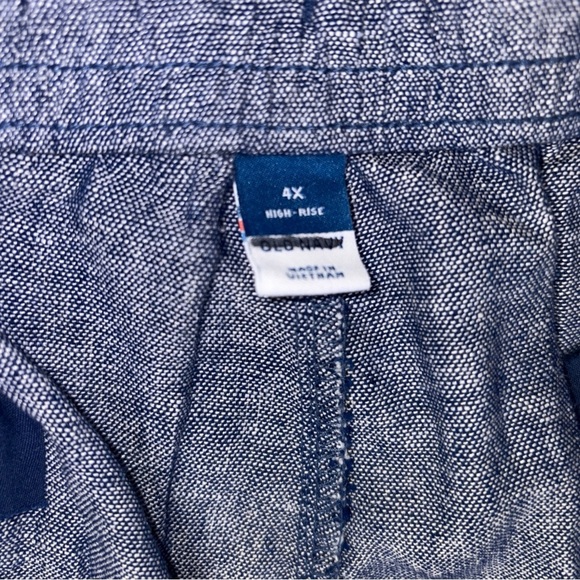 Old Navy Women's 4X Plus Size Shorts High Waisted Linen Blend Chambray Blue - Picture 2 of 16